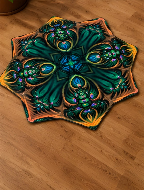 Premium Emerald Bloom DAPOSTAR spinning cloth for festivals, flow arts and psychedelic home décor