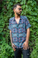 mens bamboo psychedelic shirt kaleidoscope print front view