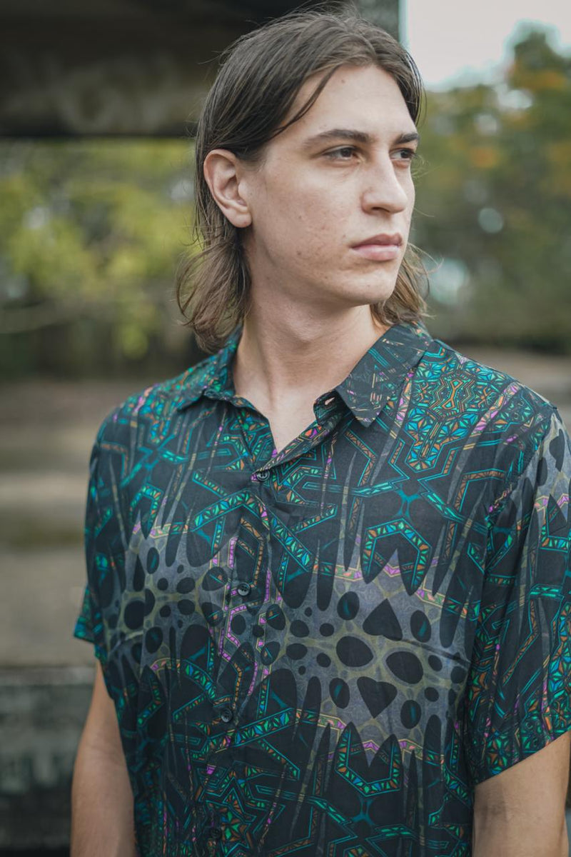 Mind Flare V2 bamboo button down shirt front view