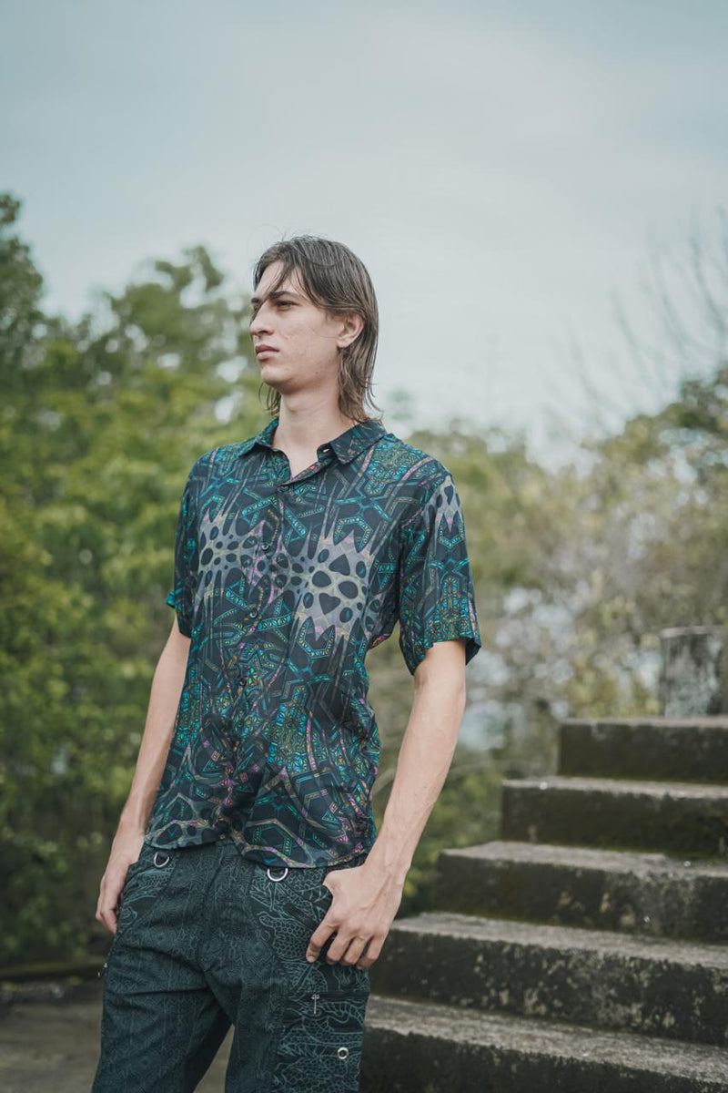 Mind Flare V2 short sleeve bamboo button down shirt