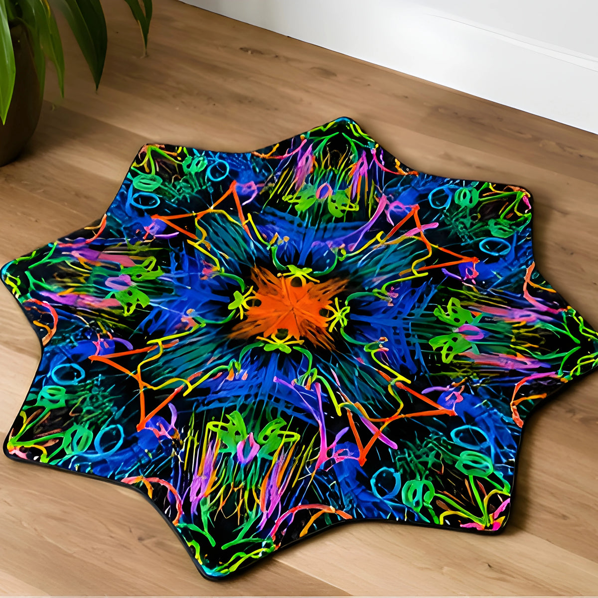 Neon Bloom DAPOSTAR spinning cloth for flow arts, festivals and psychedelic home décor