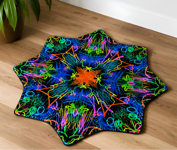Neon Bloom DAPOSTAR spinning cloth for flow arts, festivals and psychedelic home décor