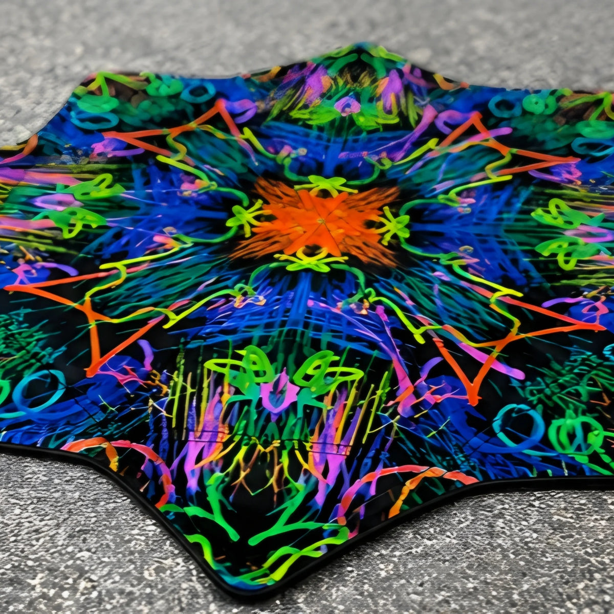 Premium Neon Bloom DAPOSTAR flow star with colorful UV reactive festival artwork