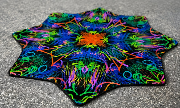 Premium Neon Bloom DAPOSTAR flow star with colorful UV reactive festival artwork