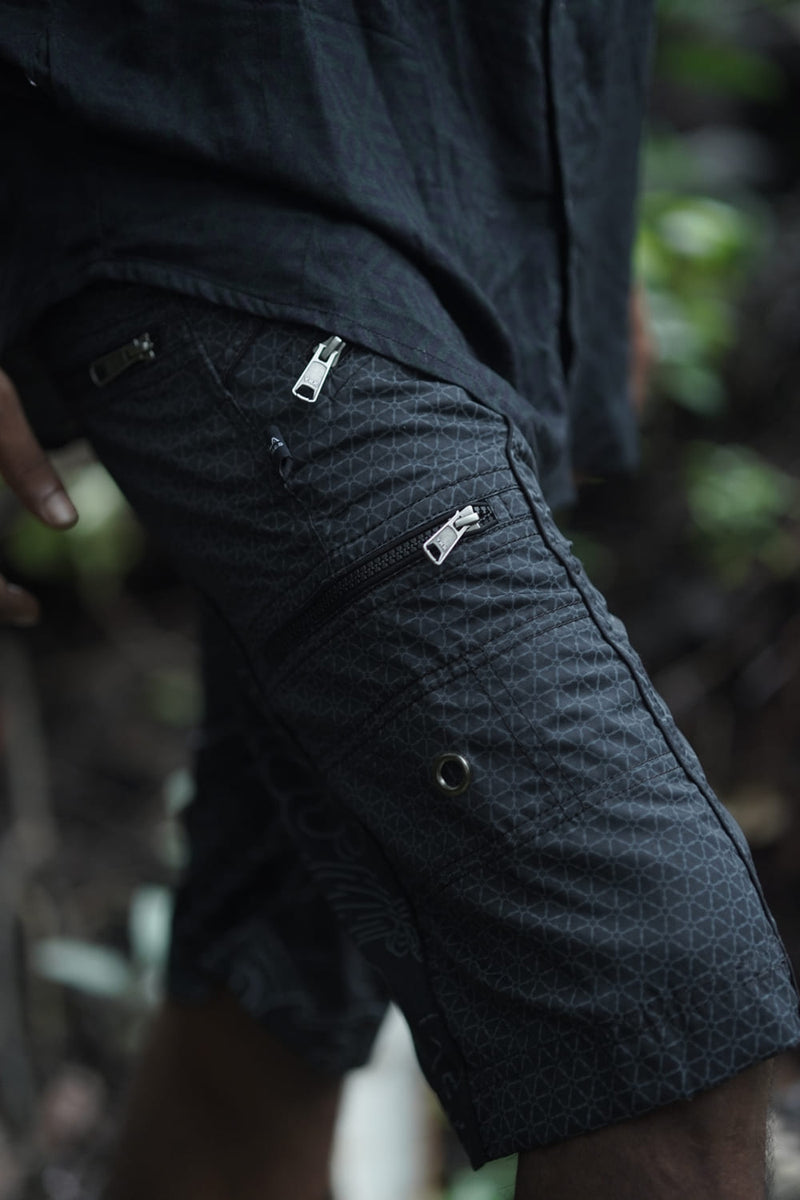 XINGLIN FLORET v2 | Men's NY Shorts Navy Blue | Steampunk Biker Cargo Shorts