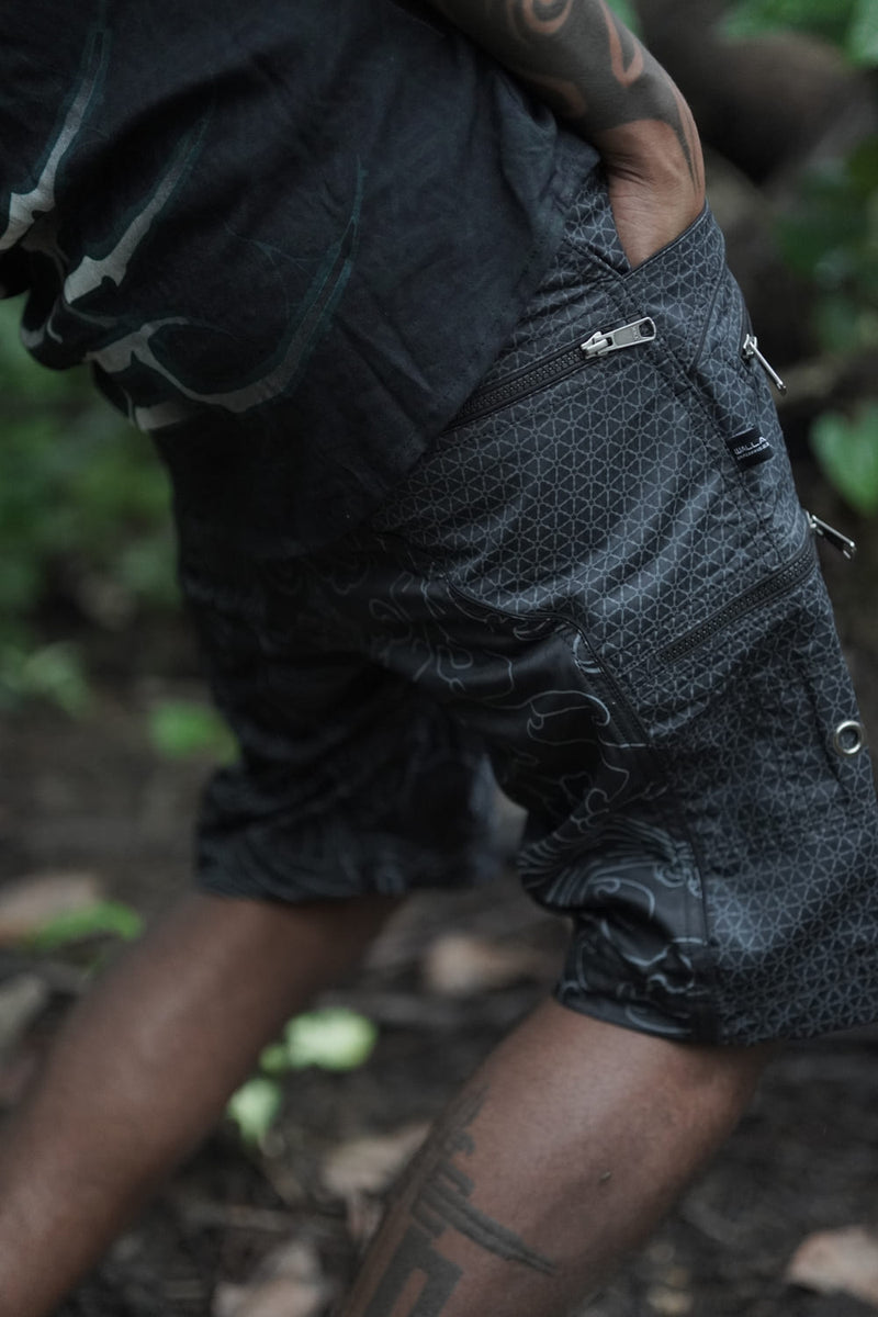 XINGLIN FLORET v2 | Men's NY Shorts Navy Blue | Steampunk Biker Cargo Shorts