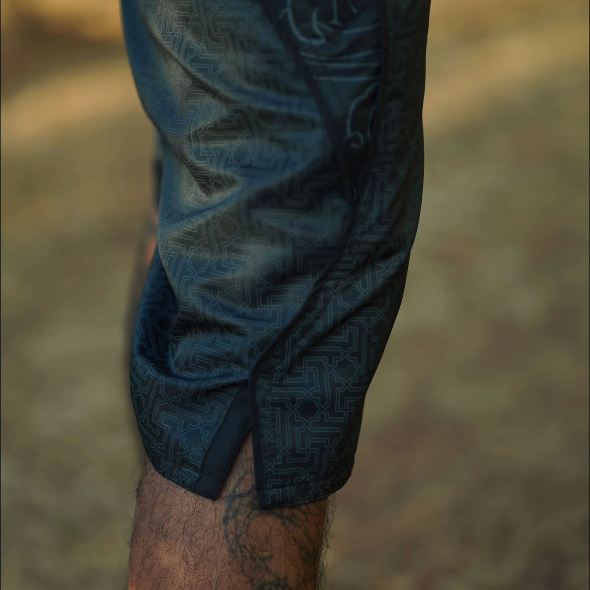 geometric swim shorts detail quick dry fabric and side cut