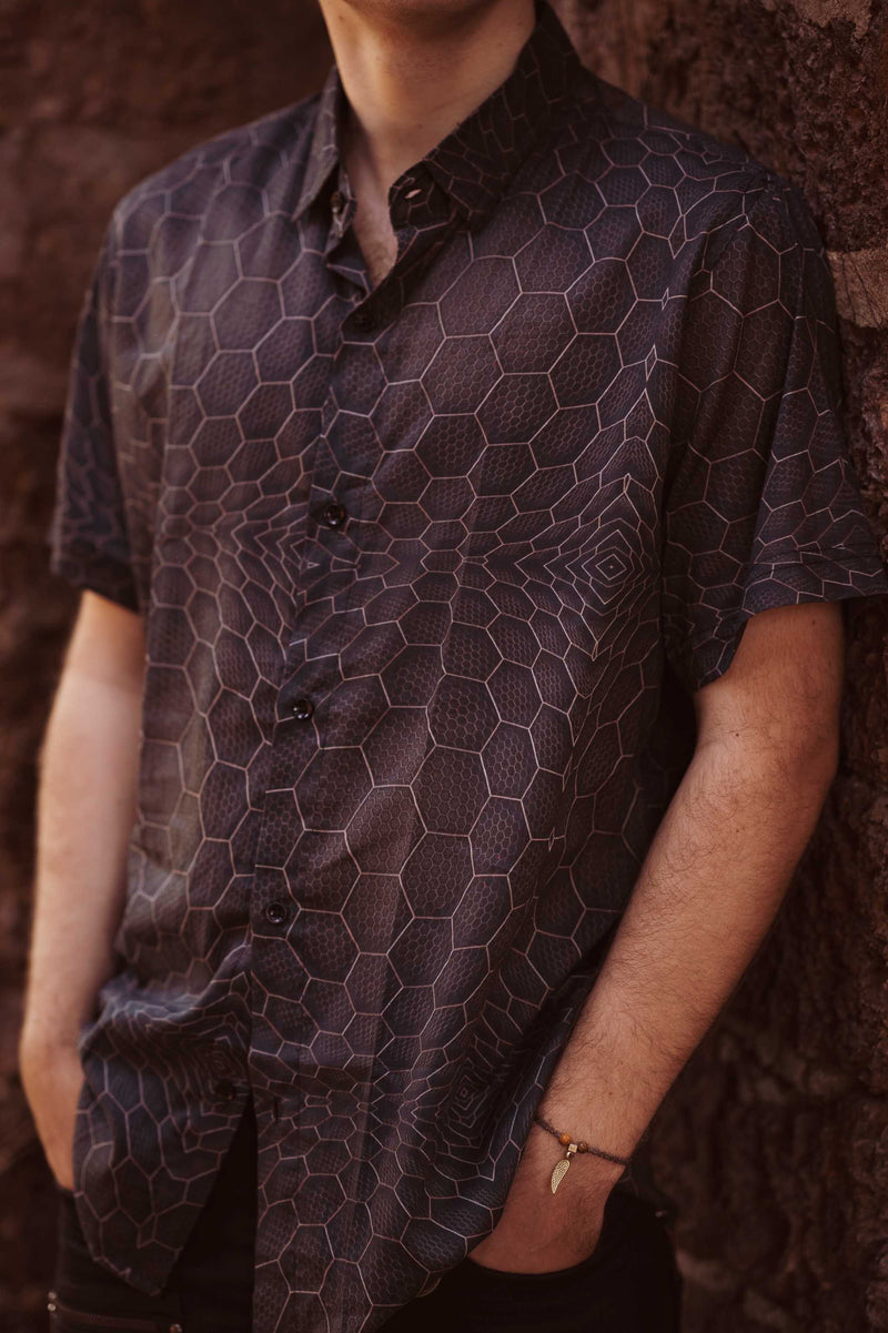 ATOMS & MOLECULES- Bamboo Men's Short Sleeve Party Shirts Rave Shirts