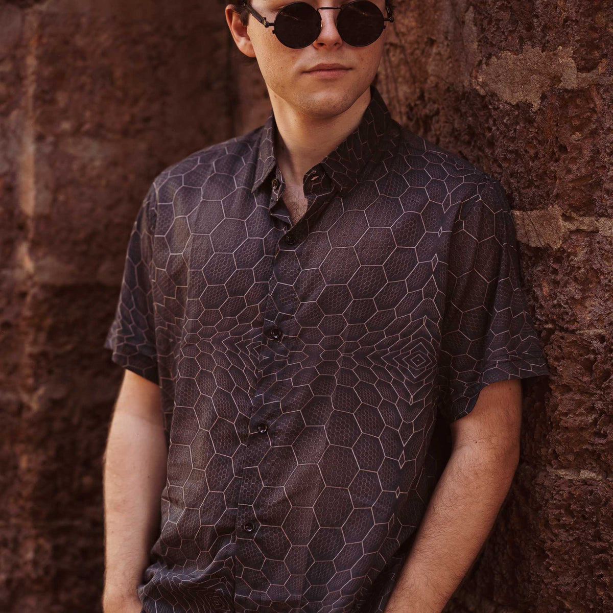 ATOMS & MOLECULES- Bamboo Men's Short Sleeve Party Shirts Rave Shirts