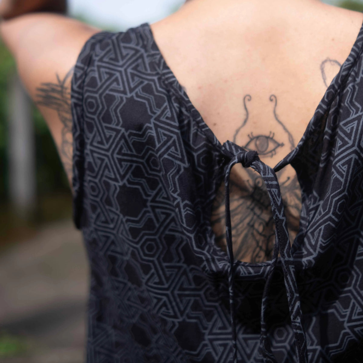 black festival dress sleeveless beachwear style