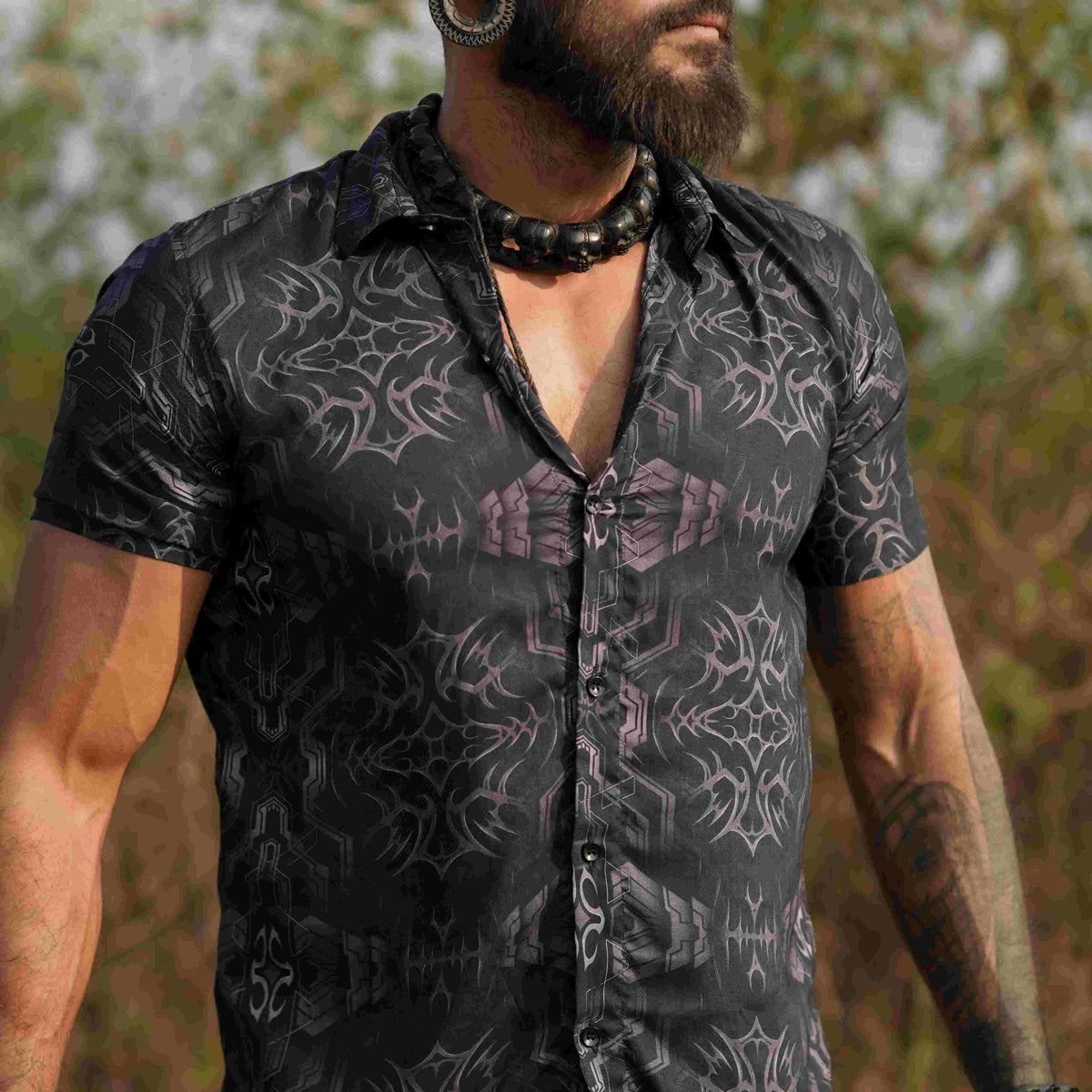 PIRATES OF CHAPORA| Men's Bamboo Shirts | Gothic Skull Print Shirt