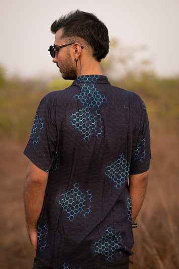 Mayan Molecules - Men's Short Sleeve Viscose Shirts | Men's Summer Partywear