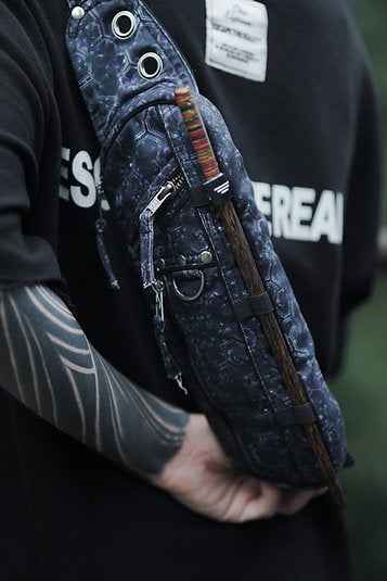 HEXAGON DWELL | Unisex Crossbody Bags | Raver Festival Sling Pouch Bag