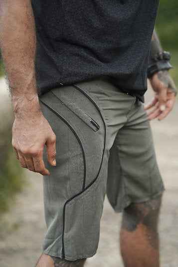 MAGMA CODEX - Artwear Men's Board Shorts | Khaki Cyberpunk Pattern Shorts