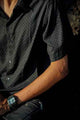 VAAYU - Black Short Sleeve Printed Casualwear Men's Viscose Shirts