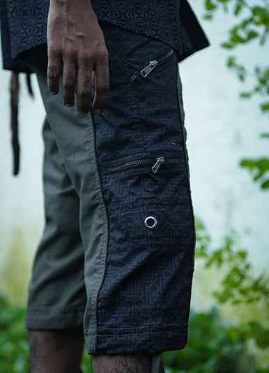 Yantra Khaki | Psychedelic NY 3/4 Shorts for Men