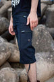 Black NY 3/4 Cargo Shorts | Post-Apocalyptic Steampunk Shorts