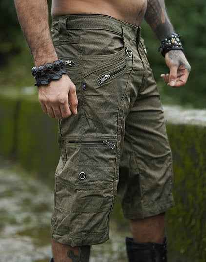 PYTHAGORAS FOL - Men's 3/4 NY Shorts in Khaki Color