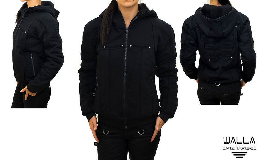 EPIC | Women's Hoodie Jacket | Dystopian Fashion Black Zipper Hoodie Jacket