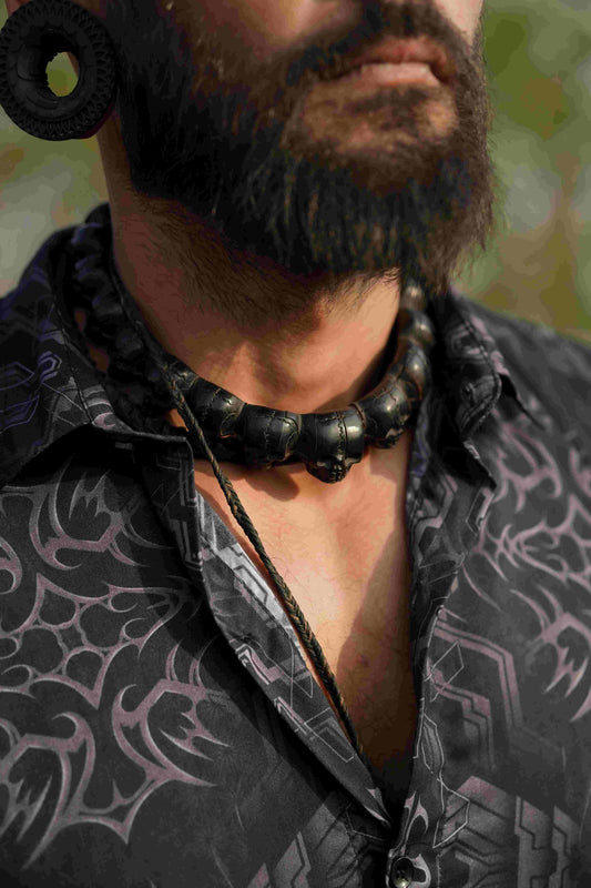 PIRATES OF CHAPORA| Men's Bamboo Shirts | Gothic Skull Print Shirt