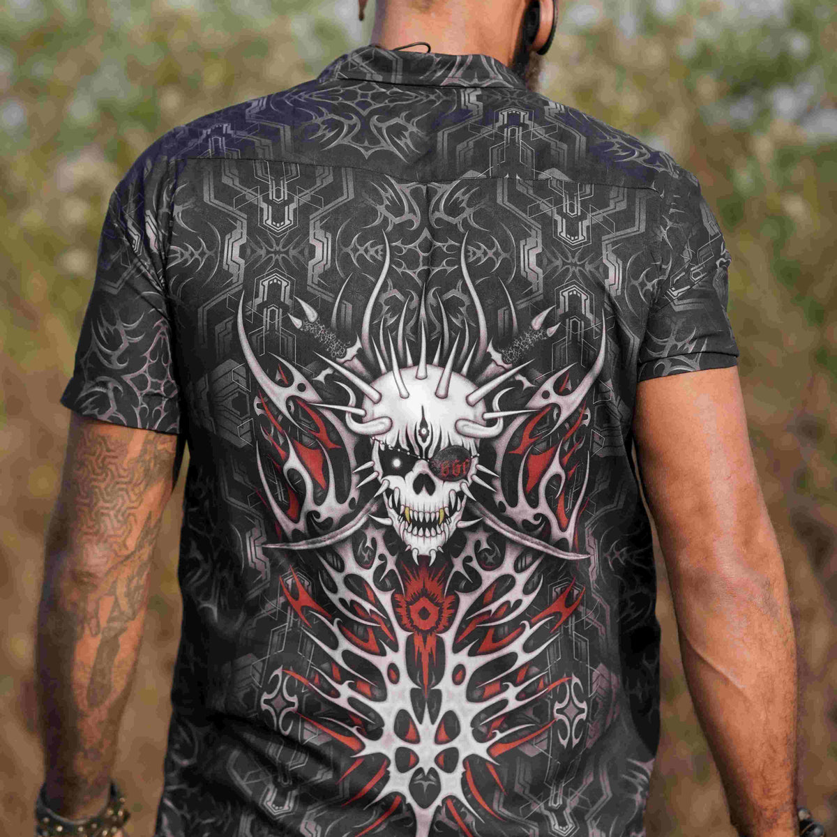 PIRATES OF CHAPORA| Men's Bamboo Shirts | Gothic Skull Print Shirt