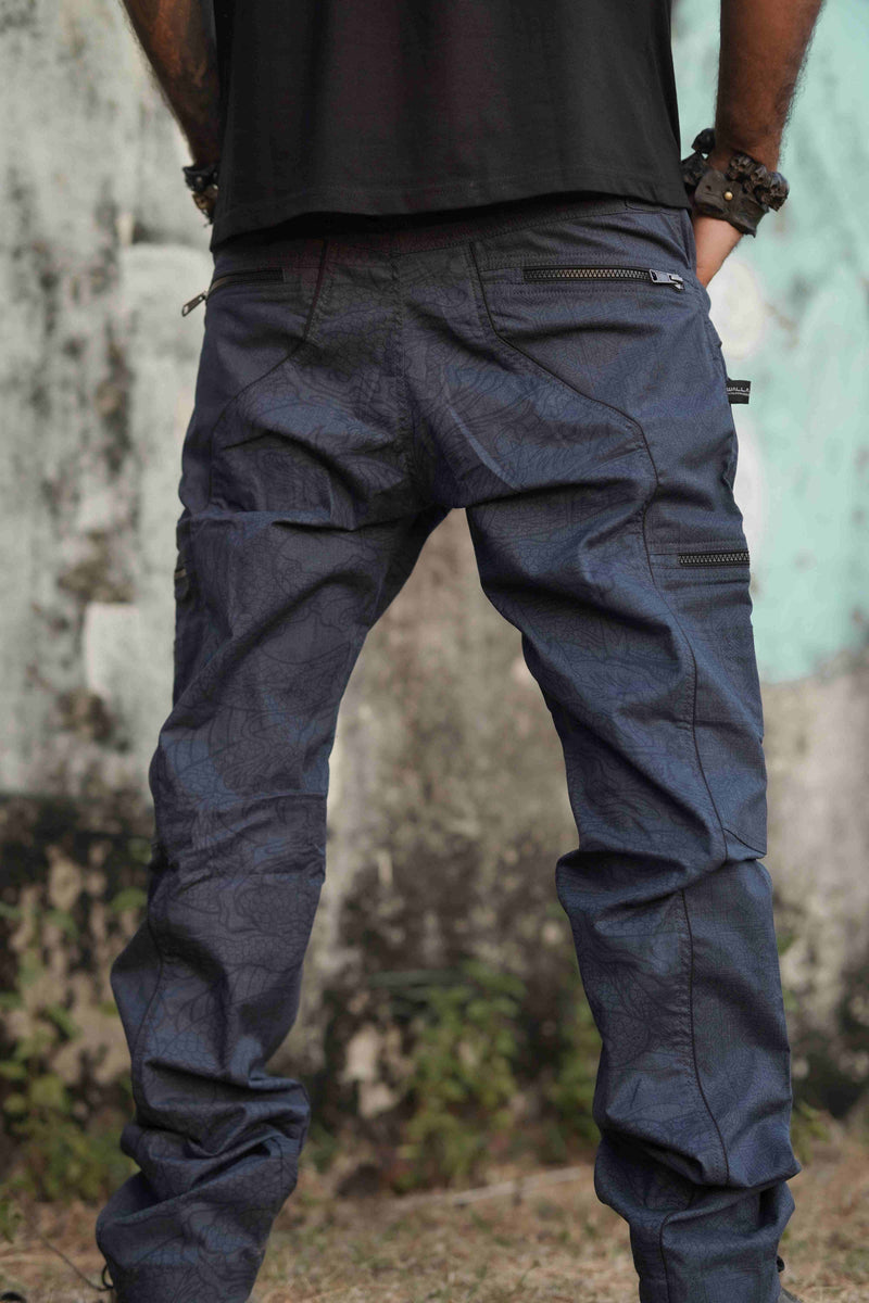 Dragon Codex - Black NY Men’s Cargo Pants Dragon Abstract Print Pants