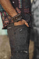 adjustable waist black cargo pants men with drawstring and YKK zippers