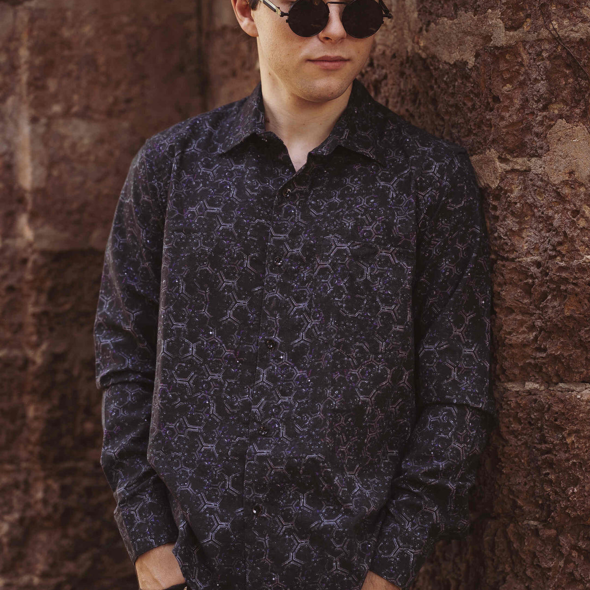 HEXAGON DWELL - Men's Long Sleeve Printed Shirts | Mens Partywear shirts