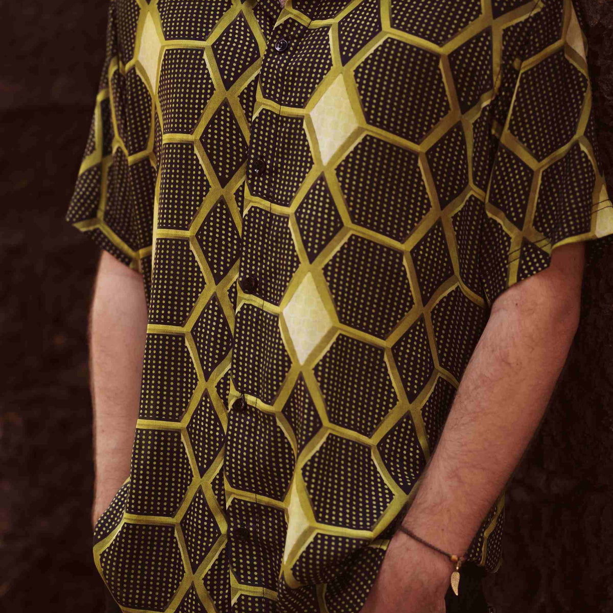 HONEYCOMB - Men's Short Sleeve Bamboo Shirt | Eco-Friendly Boho Shirts for Men