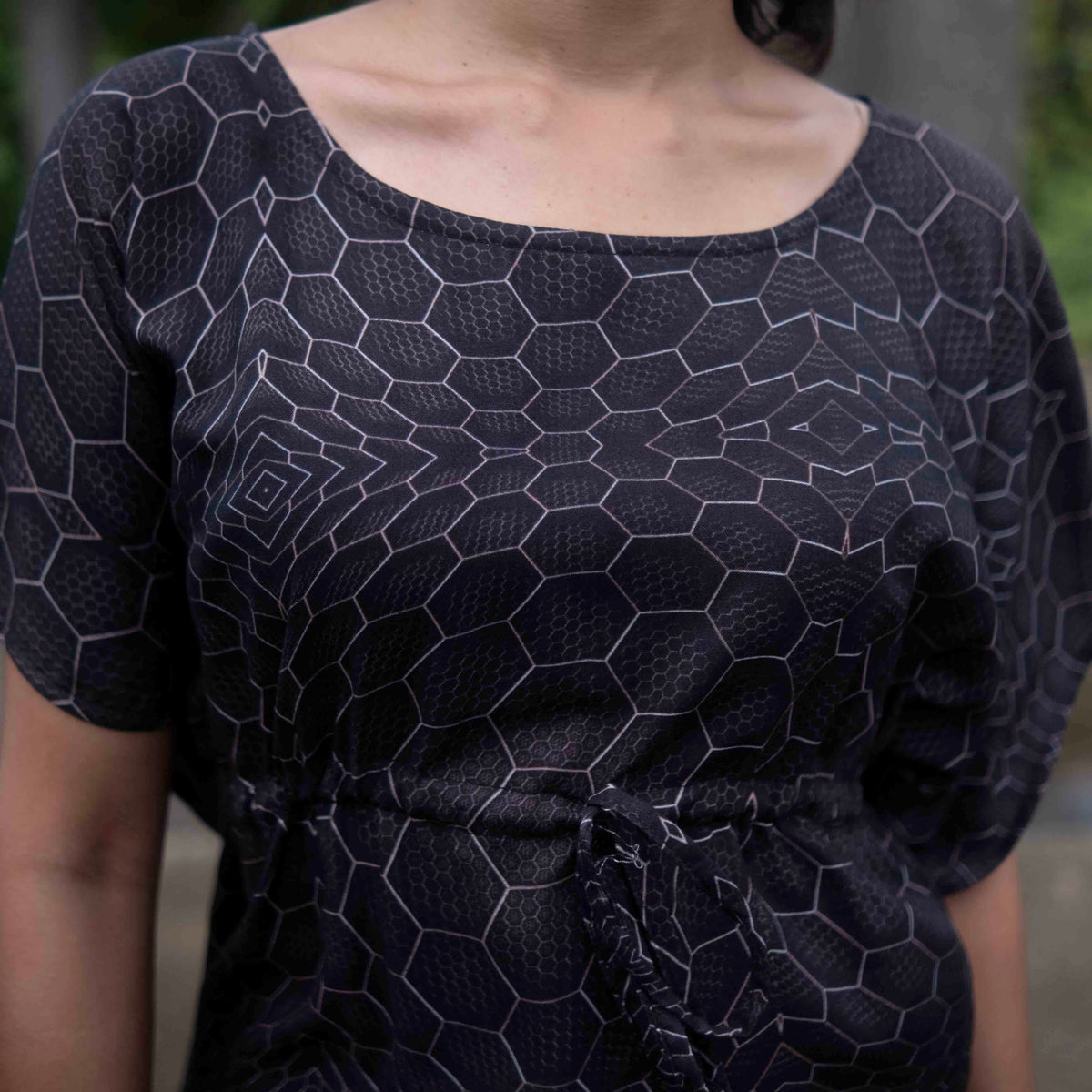 psychedelic festival top geometric print women
