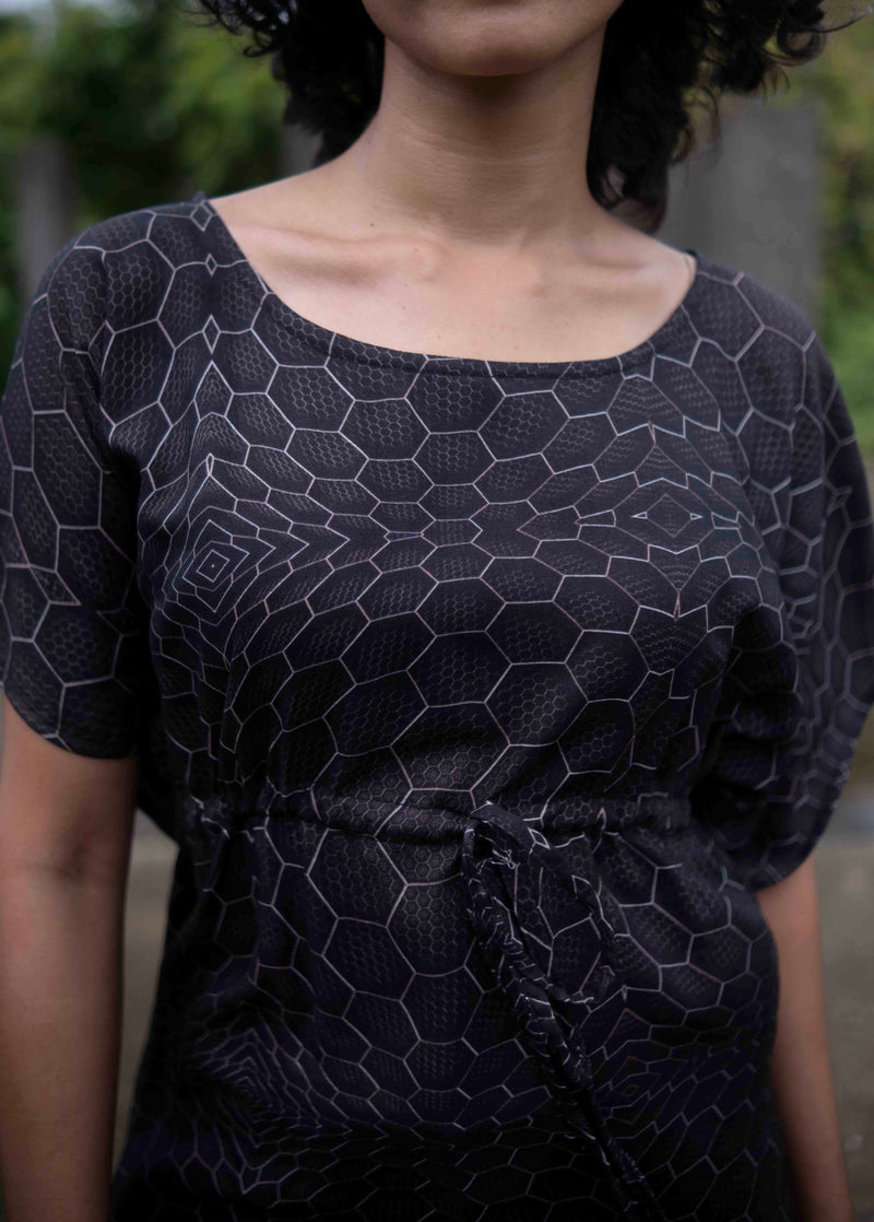 psychedelic festival top geometric print women