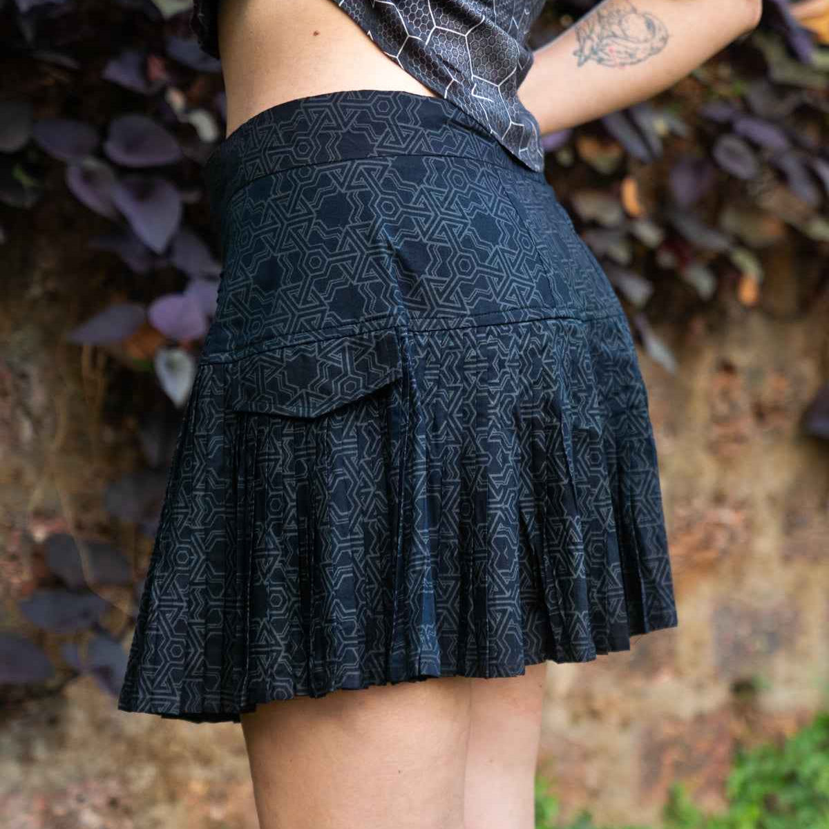 PYTHAGORAS | Women's Viscose Skirt | Sacred Geometry Print Short Skirt