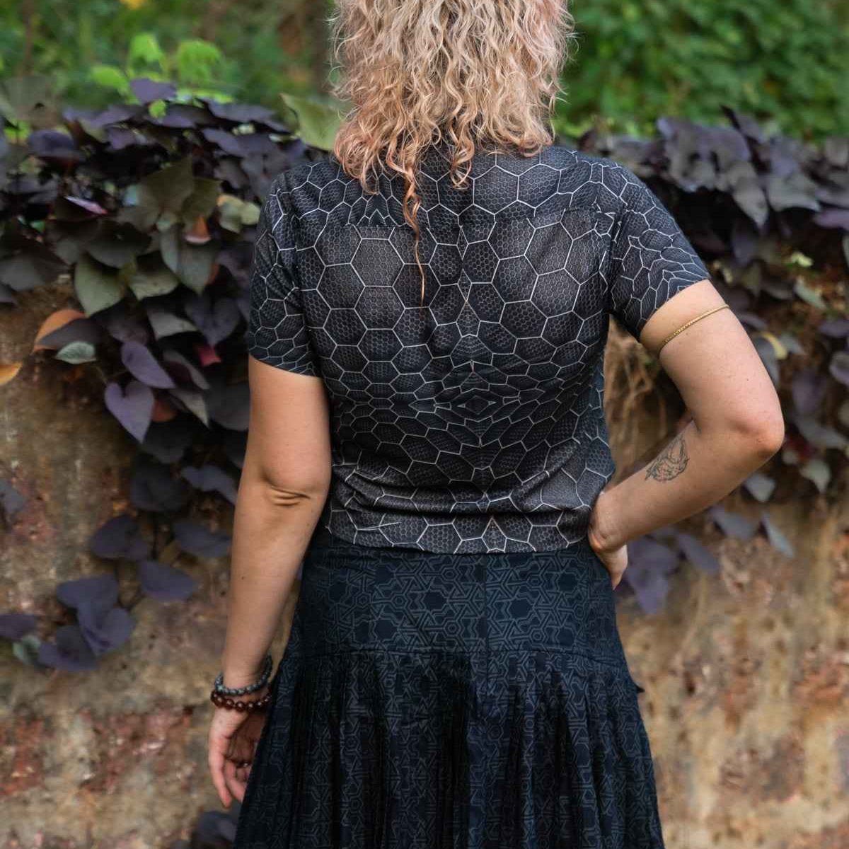 PYTHAGORAS | Women's Viscose Skirt | Sacred Geometry Print Short Skirt