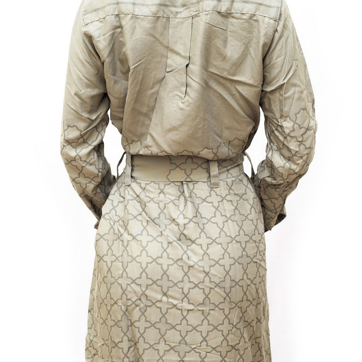 SWASTIK | Women's Viscose Shirt Dress with Belt | Printed Button-up Shirt Dress